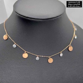 Цепочка мед.сталь24К 10235 (40+5 см.)